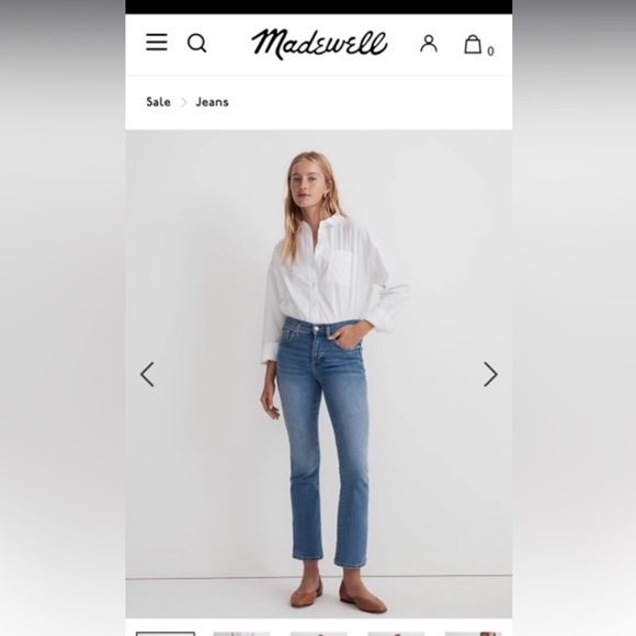 Madewell Kick Out Crop Jeans in Mather Wash, size 33 - Picture 1 of 4